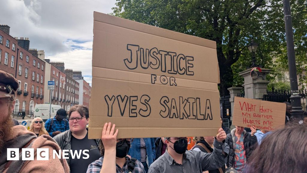 Protesters gather outside Ireland's parliament over Yves Sakila's 'disturbing' death